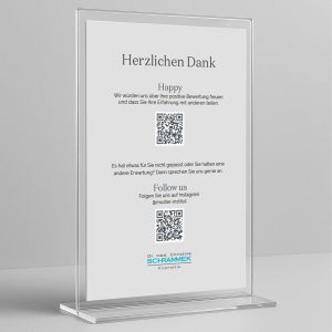 Aufsteller "Googlebewertung und Instagram"