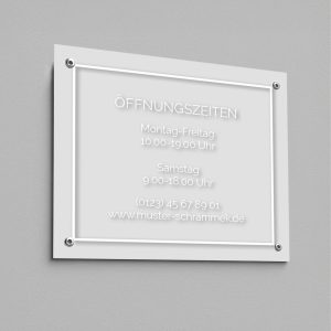 Schild "Öffnungszeiten"