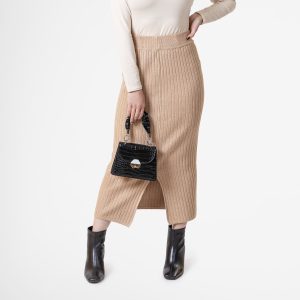 Long Cotton Slit Skirt