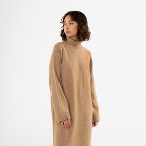Long Knit Turtleneck Dress