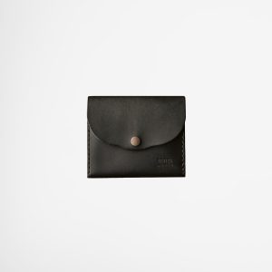 Small Black Leather Coin Wallet